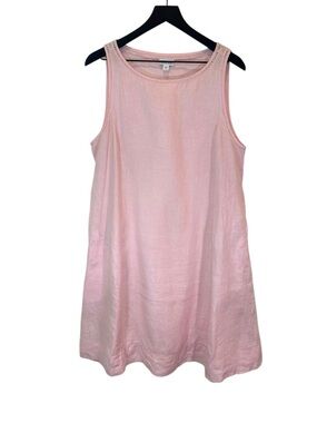 J Jill Pink Linen Dress with Pockets